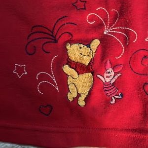 Disney embroidered red tank top. Excellent condition. Pooh Bear and Piglet